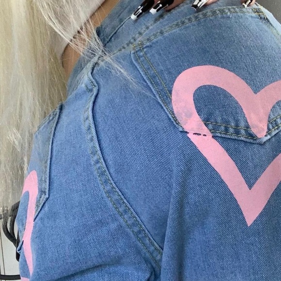 Heart Graphic Jeans - Worn once - Picture 4 of 7